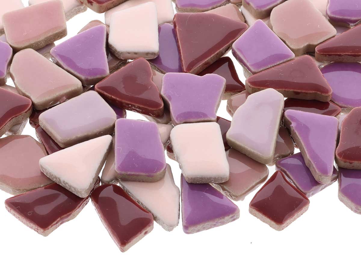 Mozaïek puzzelsteentjes keramiek - mix wilde bloemen; 500 gram XL-pack