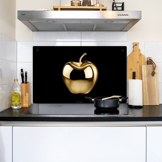 KitchenYeah® Protection plaque induction 91.6x52.7 cm - Apple - Or - Chrome - Noir - Protege plaque de cuisson - Couvre plaque induction - Protecteur d'induction - Cuisine