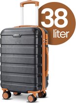 Lugia Handbagage Koffer 38L - TSA Slot - Waterdicht - 360 Draaibare Wielen - Telescopisch Handvat - Trolley - Reiskoffer Set - Zwart
