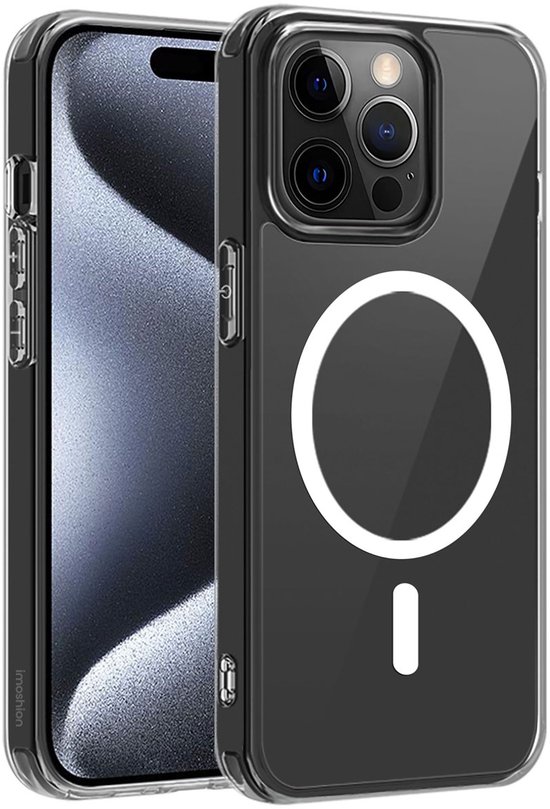 imoshion Hoesje - Geschikt voor iPhone 15 Pro - Protective Backcover geschikt voor MagSafe - Transparant