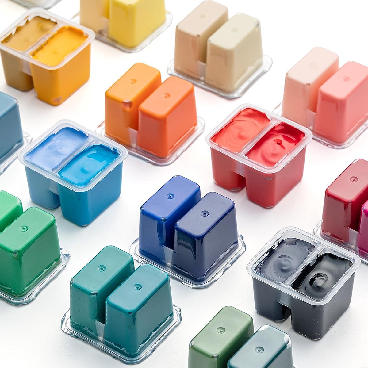HIMI - Gouache - Twin split cups - set van 36 kleuren - 12g - 3 penselen - Lila — afbeelding 2