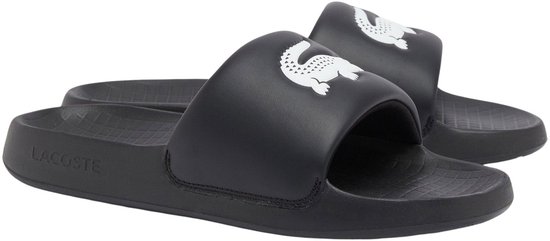 Lacoste SERVE SLIDE Heren Slippers Zwart Wit bol