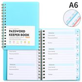 Wachtwoordenboek - Wachtwoordenboekje - Wachtwoordenboekje met alfabet - Password Organizer - Wachtwoorden Notitieboek - A6 - Blauw