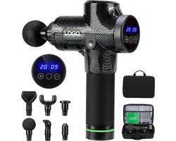 Elpatron Massage gun- profesioneel massage pistool-6 opzetstukken en koffer- massage pistool 30 standen- massageapparaat-massagegun