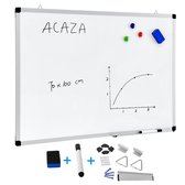 ACAZA Whiteboard - Magnetisch - Wit - 70 x 100 (B x H) cm - Weekplanner - Magneetbord - Inclusief stift, wisser en afleggoot - White Board - Whiteboard Stiften - Whiteboards - Weekplanner Whiteboard - Maandplanner - Magneten Whiteboard