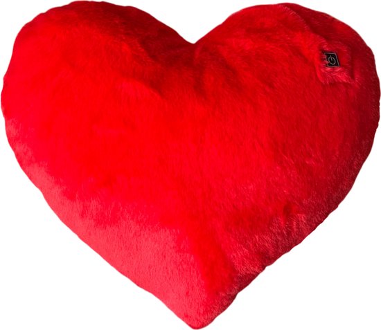 Warmpi® Hartvormig Warmtekussen - Warm aan 2 kanten - Draadloos - Infrarood tot 65°C - Zachte Imitatiebont Rood - incl. Warmpi® Powerbank (10.000mah) - 3 warmte standen - Afmeting 36x30 cm - Valentijns geschenk - valentijn cadeautje voor haar