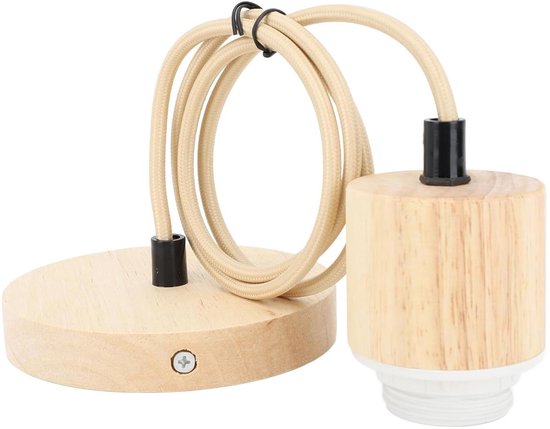 E27 Houten Hanglamp Houder Verstelbare Lengte Vintage Verlichtingsaccessoire 220V Houten Plafond Hanglamp Basis Socket voor Slaapkamer Woonkamer