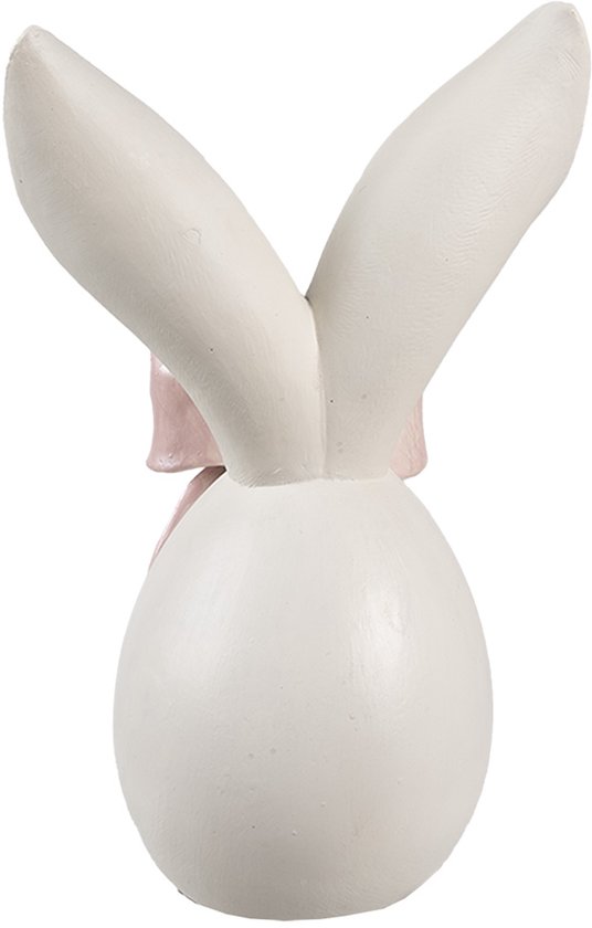 Clayre & Eef Image de décoration Lapin 12x8x18 cm Blanc Rose Plastique