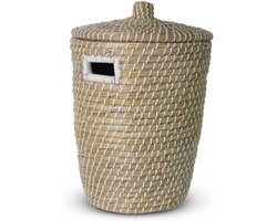 Wasmand Riet - Wasmand Riet Met Deksel - Wasmand Gevlochten