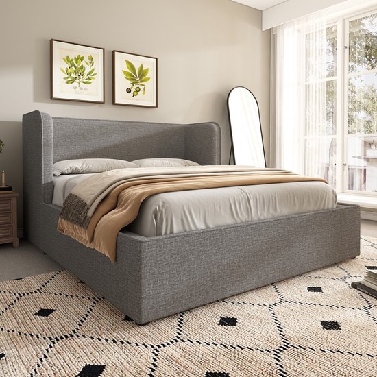 Bed 140x200cm Met Opbergruimte En Ledverlichting, Opbergbed Met Lattenbodem Gestoffeerd Tweepersoonsbed Met Usb En Type C Fluweel Wit Bed 140x200cm Met Opbergruimte En Ledverlichting, Opbergbed Met Lattenbodem Gestoffeerd Tweepersoonsbed Met Usb En Type C Fluweel Wit