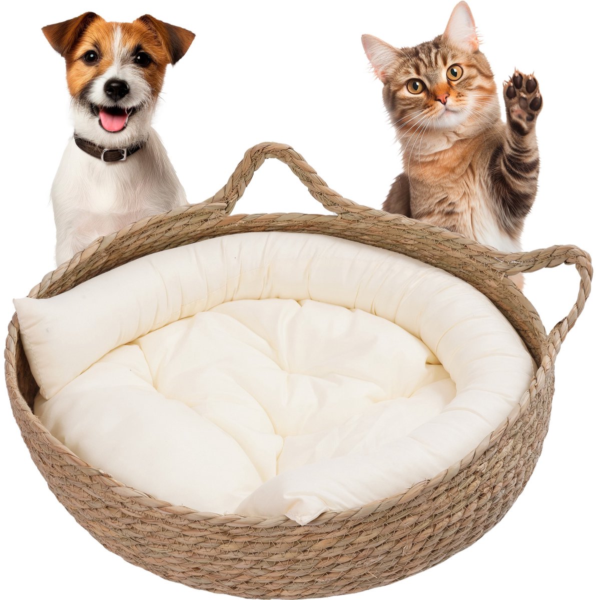 Zacht Huisdierbed in Rieten Mand Kussen Hond Kat