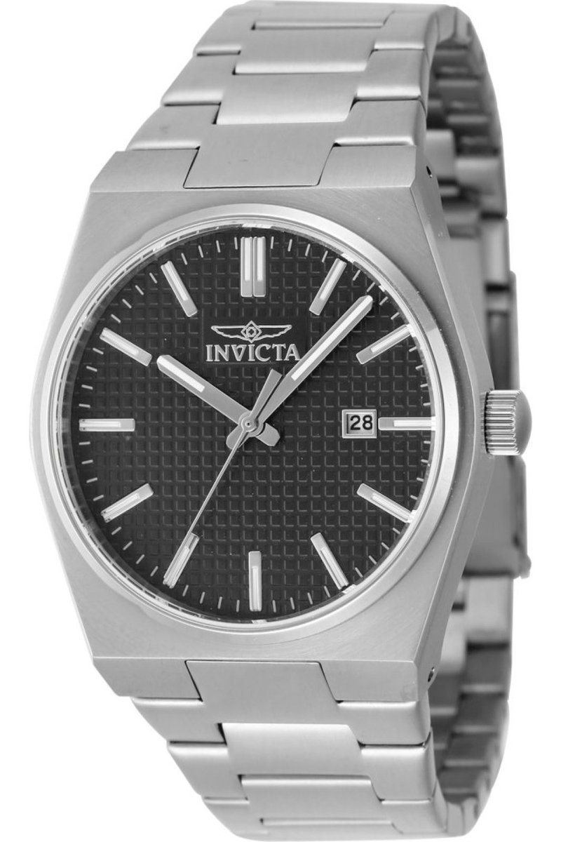 Invicta Speedway 48389 Heren Horloge - Waterdicht - Analoog - Quartz Uurwerk - Roestvrij Staal met zwarte Wijzerplaat - 40mm