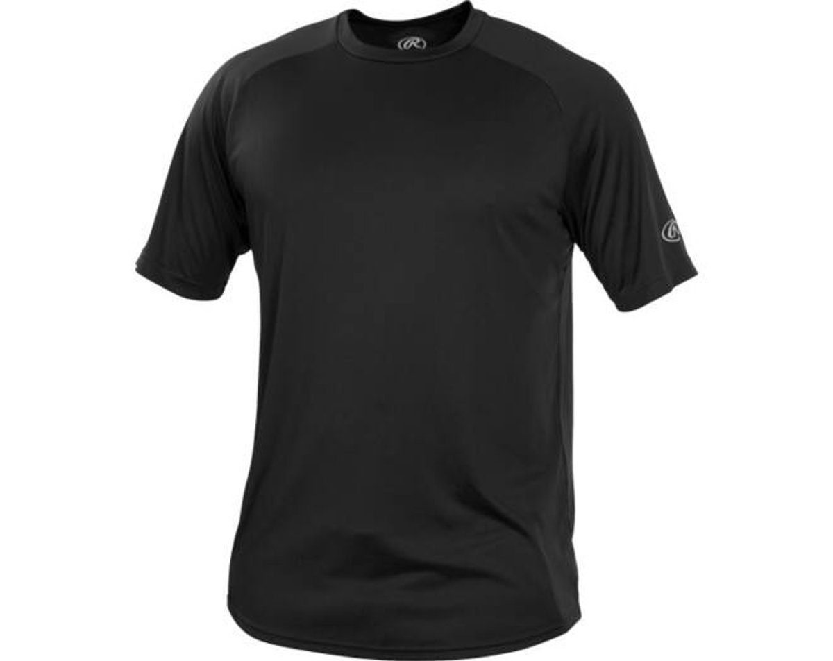 Rawlings RTT Crew Neck Short Sleeve XL Black Short Sleeves voor Sport Honkbal/Softball