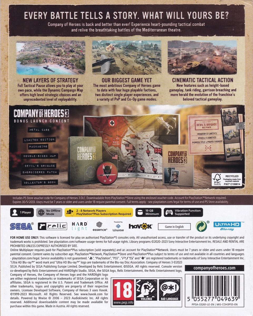 Company of Heroes steelbook edition (ps5 tweedehands game)