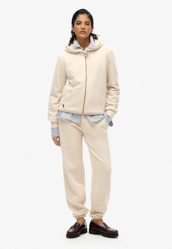 Superdry Jogger Essential Logo Donna - Tuta Felpa Comfort (Crema, Taglia Regolare)