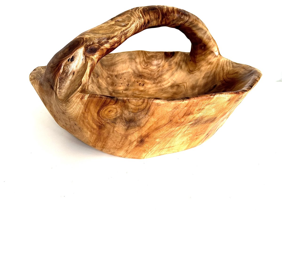Schaal Taiga met handvat 18 cm hoog - mangohout - fruitschaal - schaal - hout - decoratie - interieur - voor binnen - landelijk - modern - industrieel - voor haar - geschenk - cadeau - Valentijn - Nieuwjaar - Kerst
