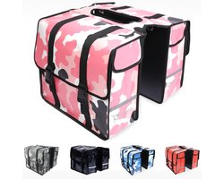 Ekostar® - NIEUW - Fietstassen dubbel - Waterdicht Materiaal - Fietstas - Camouflage Roze - Fietstassen electrische fietsen Ekostar® - NIEUW - Fietstassen dubbel - Waterdicht Materiaal - Fietstas - Camouflage Roze - Fietstassen electrische fietsen