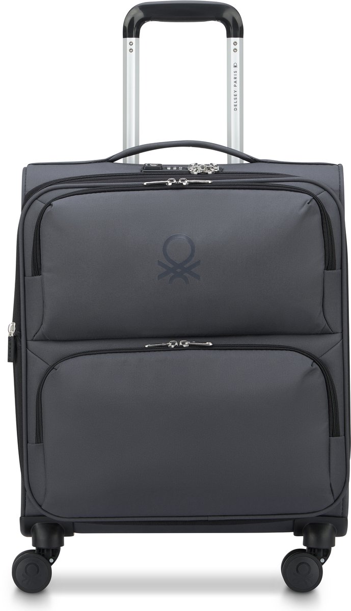 Delsey Paris x United Colors Of Benetton - UCB - 55 cm Vergrootbare Handbagagekoffer - Zwart