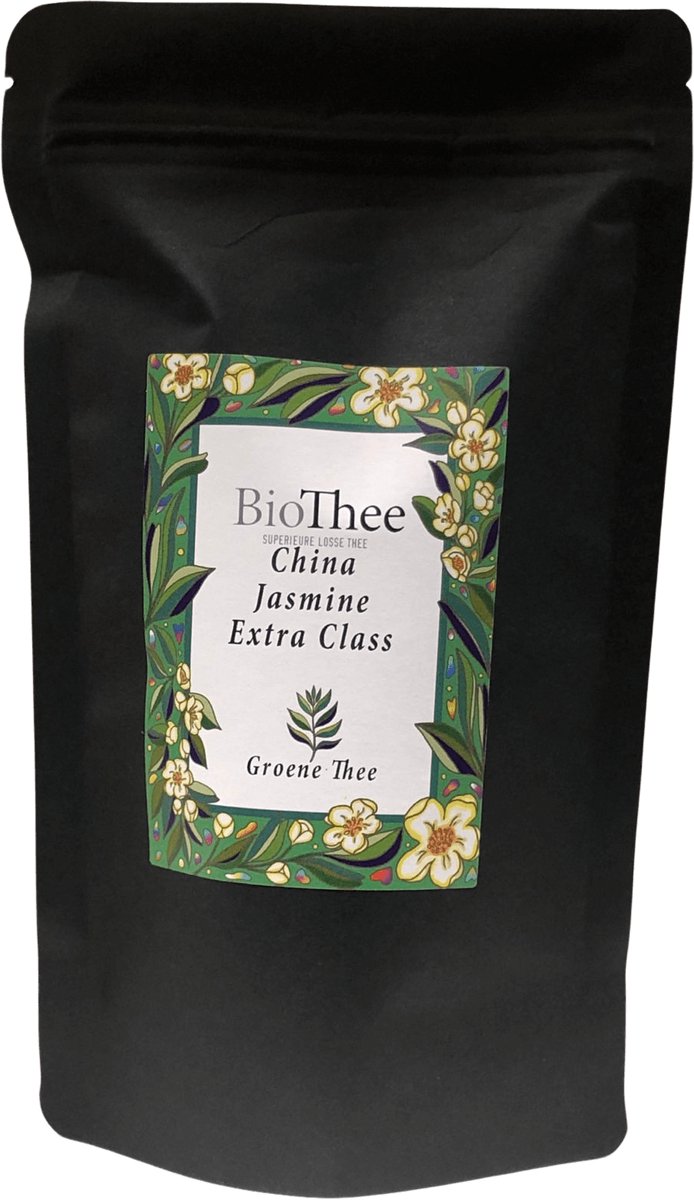 China Jasmin Extra Class (Bio) 100 gr. Premium biologische losse groene jasmijnthee.