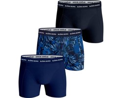 Björn Borg Cotton Stretch Boxershort Heren - Blauw/Blauw/Zwart - 3 stuks - Heren onderbroeken - Katoenen Boxer - Maat L