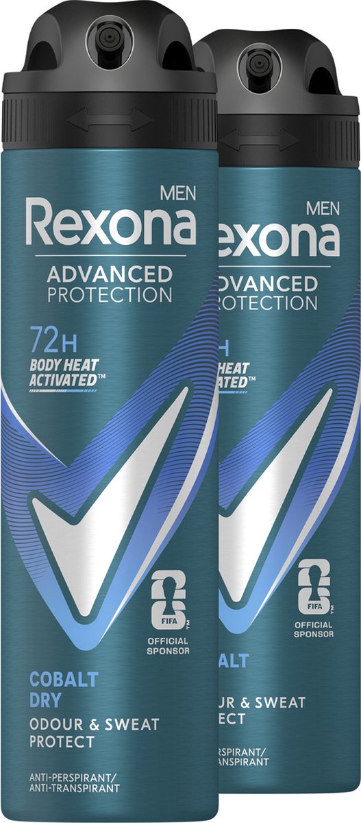 Rexona Men Advanced Protection Anti-Transpirant Deodorant Spray - Cobalt Dry - met MotionSense Technologie - 2 x 150 ml