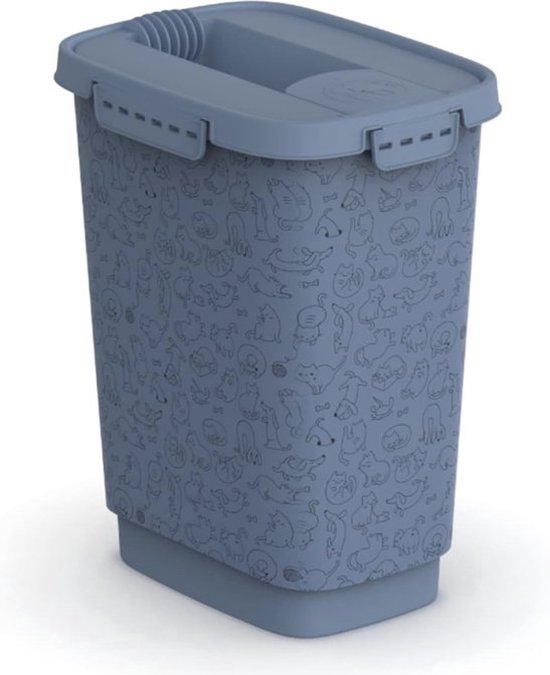 Foto: Cody voedselcontainer voor huisdieren 10l met deksel kunststof pp bpa vrij blauw 10l 24 3 x 17 9 x 32 2 cm 