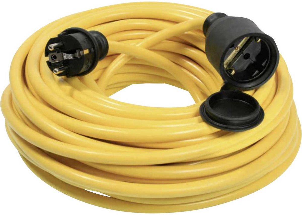 AS Schwabe 60350 Stroom Verlengkabel 16 A Geel 5.00 m AT-N07V3V3-F 3G 1,5 mm²