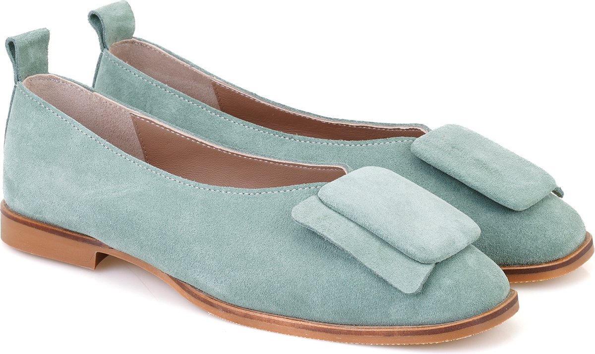 Desa Ballerina's Suède Groen Vrouwen Schoenpunt: Ronde Maat: 36 EU