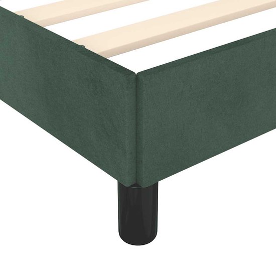 vidaXL Cadre de lit - 140x190 cm - Velours - Vert foncé Cadre de lit - Canapé-lit vert foncé - Velours Cadre de lit - Lit double - Lit à sommier tapissier
