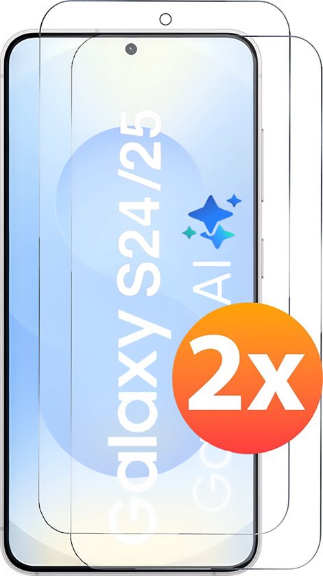 Screenprotector - Geschikt voor Samsung Galaxy S25 Screen protector Tempered Gehard glas - 2 stuks beschermglas