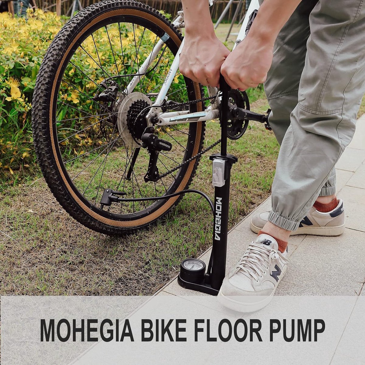 Fietspomp, luchtpomp, 160 psi, hogedruk staande pomp met manometer, handpomp voor alle ventielen, Presta, Schrader, Dunlop, auto, Frans ventiel, voor fiets, banden, bal
