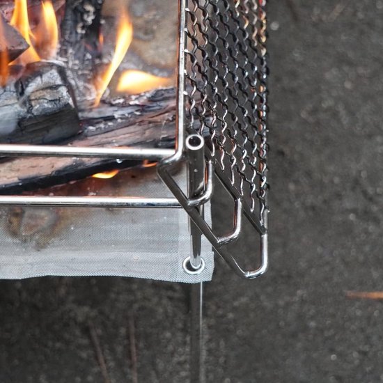 Grill De Feu De Camp Pliable Redcamp 13,6x9 Pouces Acier Inoxydable 304
