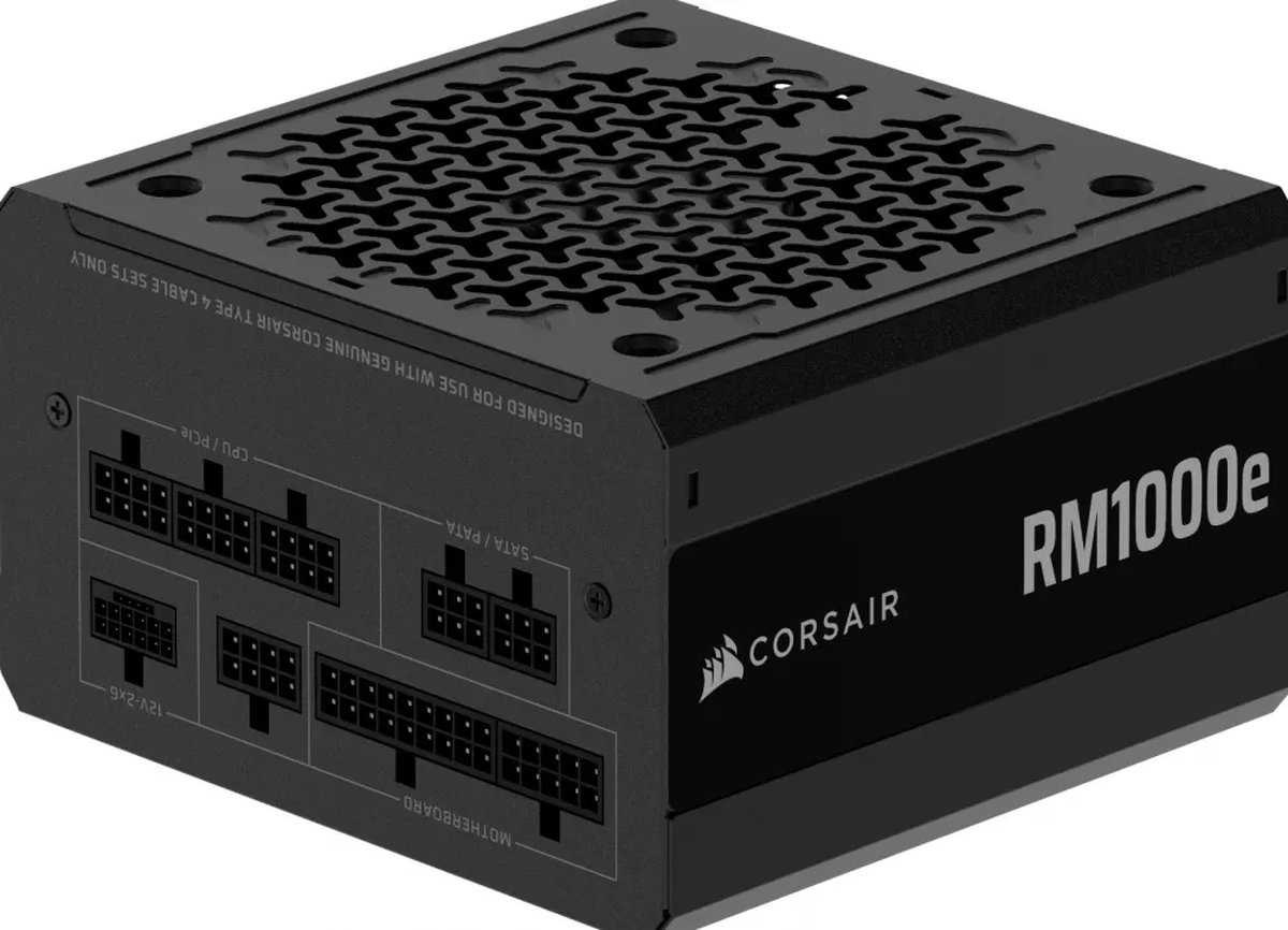 Corsair RM1000e (2024) voeding 2x 12VHPWR, 2x PCIe, Kabel-Management