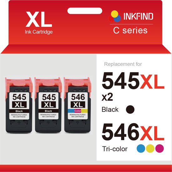Cartouches D'encre Compatibles Canon IP2850 - Pack PG545 XL + CL546 XL - Neuf Sous Blister