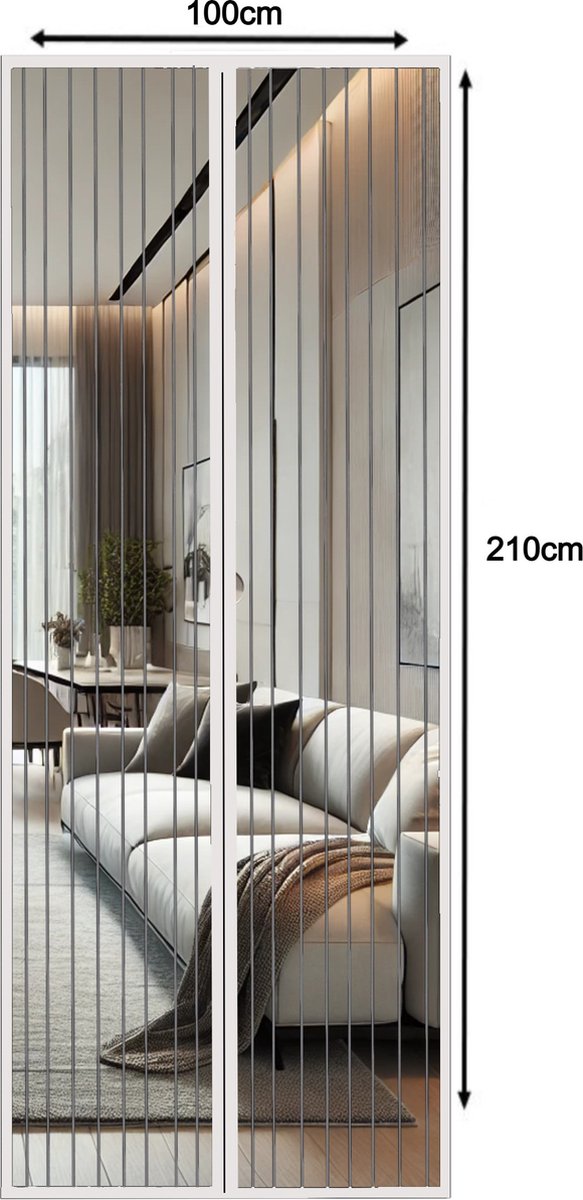 JEAS - Luxe Magnetisch Vliegengordijn - 210x100cm - Horgordijn - Deurgordijn - Deurhor - Wit