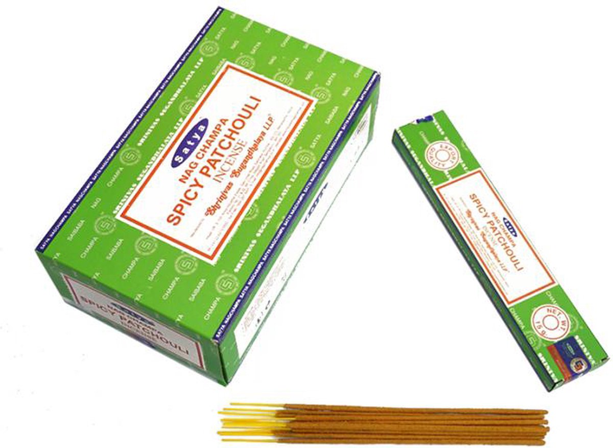 Satya Wierookstokjes - Satya - Spicy Patchouli - doos met 12 pakjes Spicy Pathouli