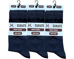 Sukats® Katoenen Sokken - 6 Paar - Navy Blue - Maat 43-46 - Herensokken - Smart Casual - Meerdere Maten en Kleuren - Herensokken katoen