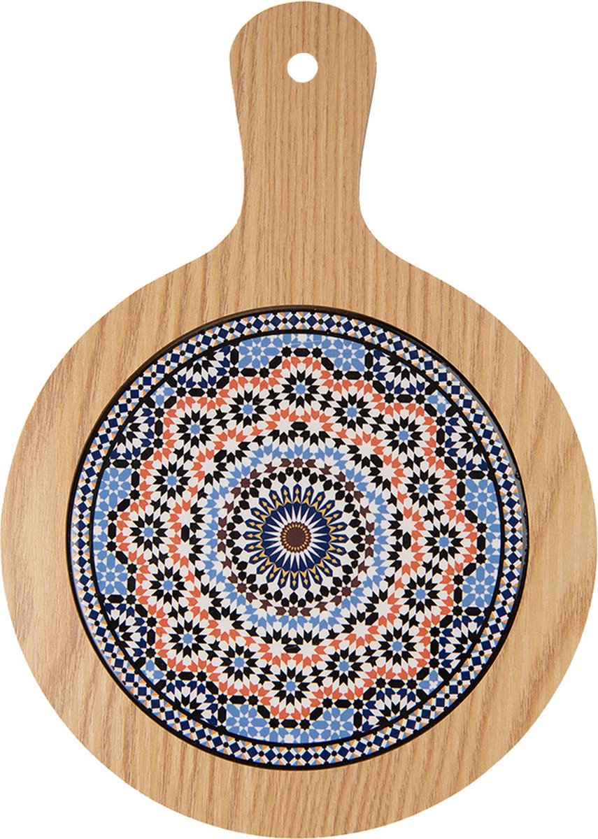 Clayre & Eef Onderzetters Pannen 19x27 cm Bruin Blauw Keramiek