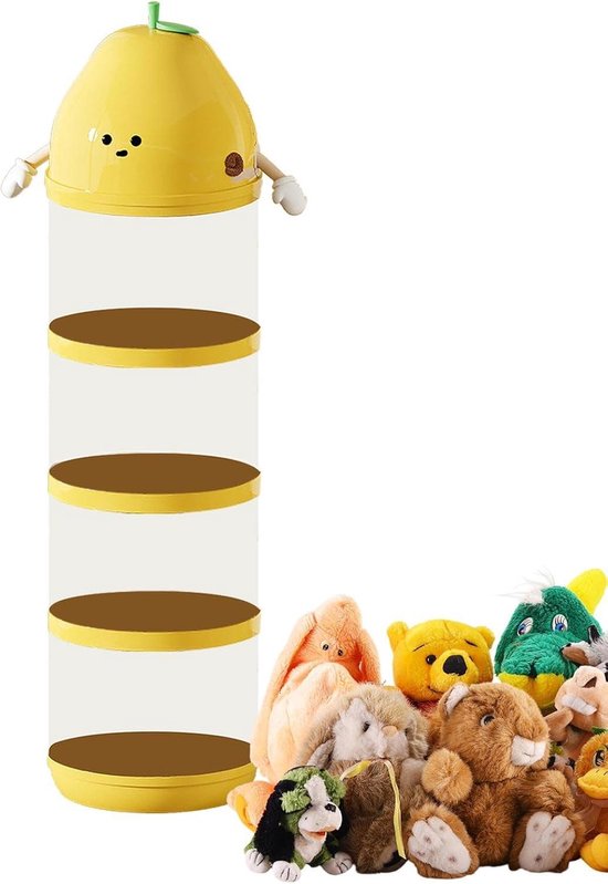 Vertical Toy Storage Tube, PET Transparent Stuffed Animal Zoo Organizer, Stuffed Animal Storage Tube with Zipper, Pet Transparent Bucket With Zipper for Kids Toy (130cm/51in,White