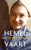 Boekcover met een close-up van een lachende jonge vrouw met een witte handdoek op haar hoofd.
