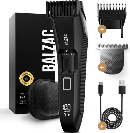 BALZAC® The Beardmate® - Baardtrimmer Mannen - Waterdicht - Titanium Scheerblad - 20 Lengte-instellingen - Tondeuse & Trimmer Baard