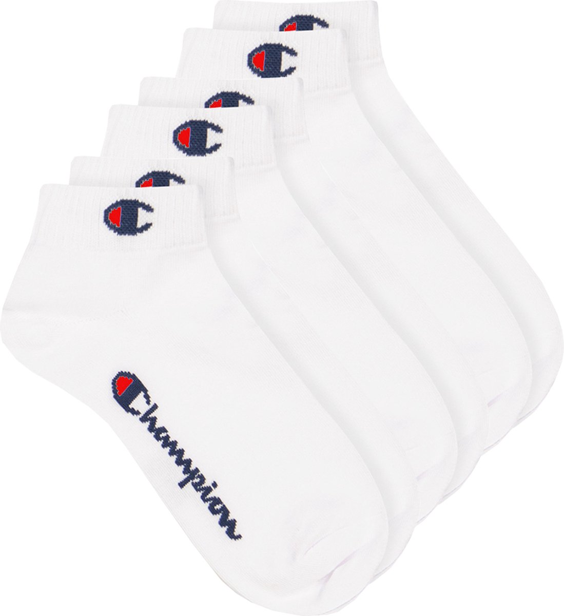 6 paar Champion Quarter sokken 46 Unisex sneaker korte sokken Wit