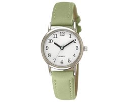 Tyme Santorini Dames Horloge - 27mm Wit/Groen- Horloges voor Vrouwen & Meisjes - Polshorloge - Uurwerk - met Cadeauverpakking