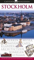 Boekomslag van Capitool Reisgidsen Stockholm met stadsgezicht, lijst van bezienswaardigheden en illustraties.