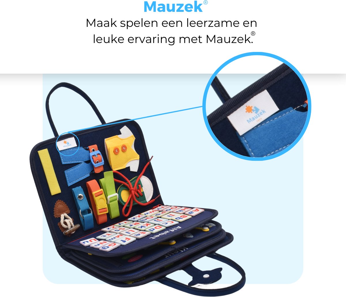 Mauzek® Busy Board Ruimte - Nederlands - Montessori Speelgoed - Activiteitenboek - Doeboek - Reisspeelgoed - Peuter Speelgoed - Jongens - Meisjes - Busy Book - Speelgoed voor onderweg - Speelgoed voor in de auto - 3 Jaar - 4 jaar - 5 jaar - 6 jaar — afbeelding 4