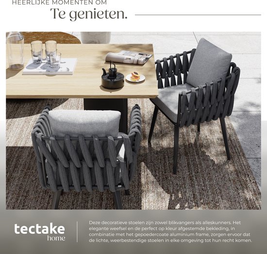 Rotan TecTake tuinstoelen Met kussens Set van 2 Rotan TecTake tuinstoelen Met kussens Set van 2