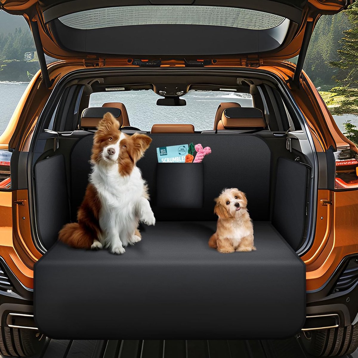 Candala Kofferbakbescherming voor honden, met zij- en bumperbescherming, universele hondendeken, auto, kofferbakmat, waterdicht, antislip, krasbestendig, kofferbakdeken voor auto, combi, bestelwagen en