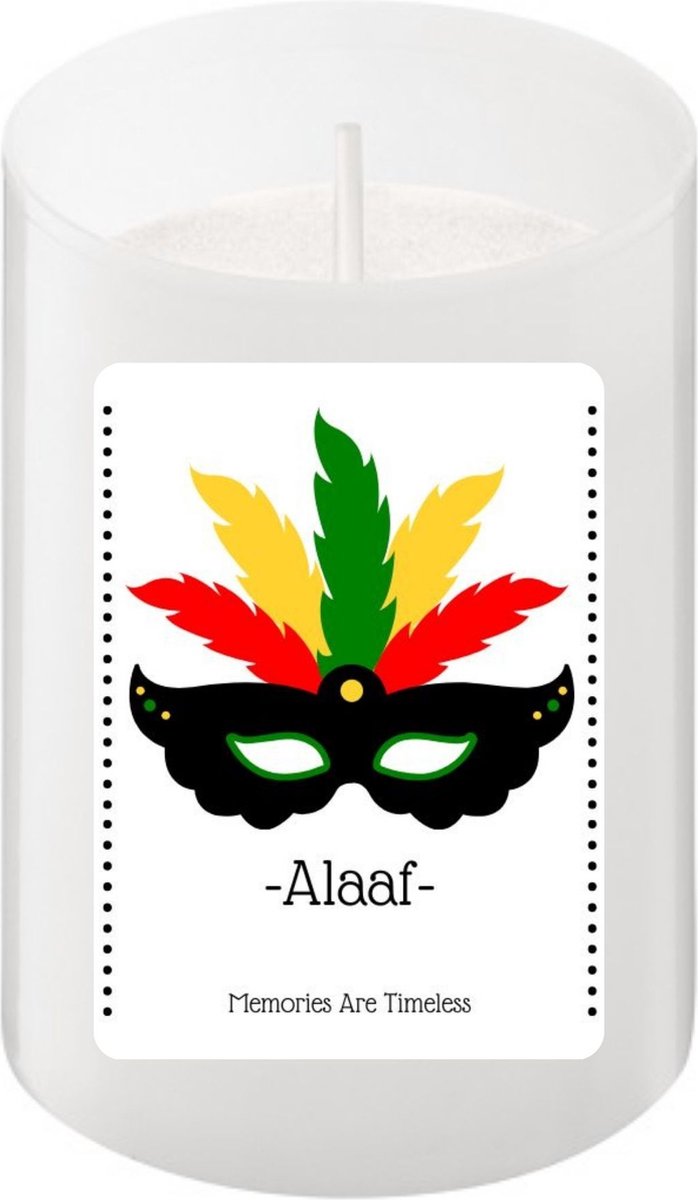 Memories Are Timeless Carnaval Kaarsje "Alaaf!" | Rood, Geel, Groen | Perfect voor Prins of Prinses Carnaval | 24 Branduren Carnaval Alaaf