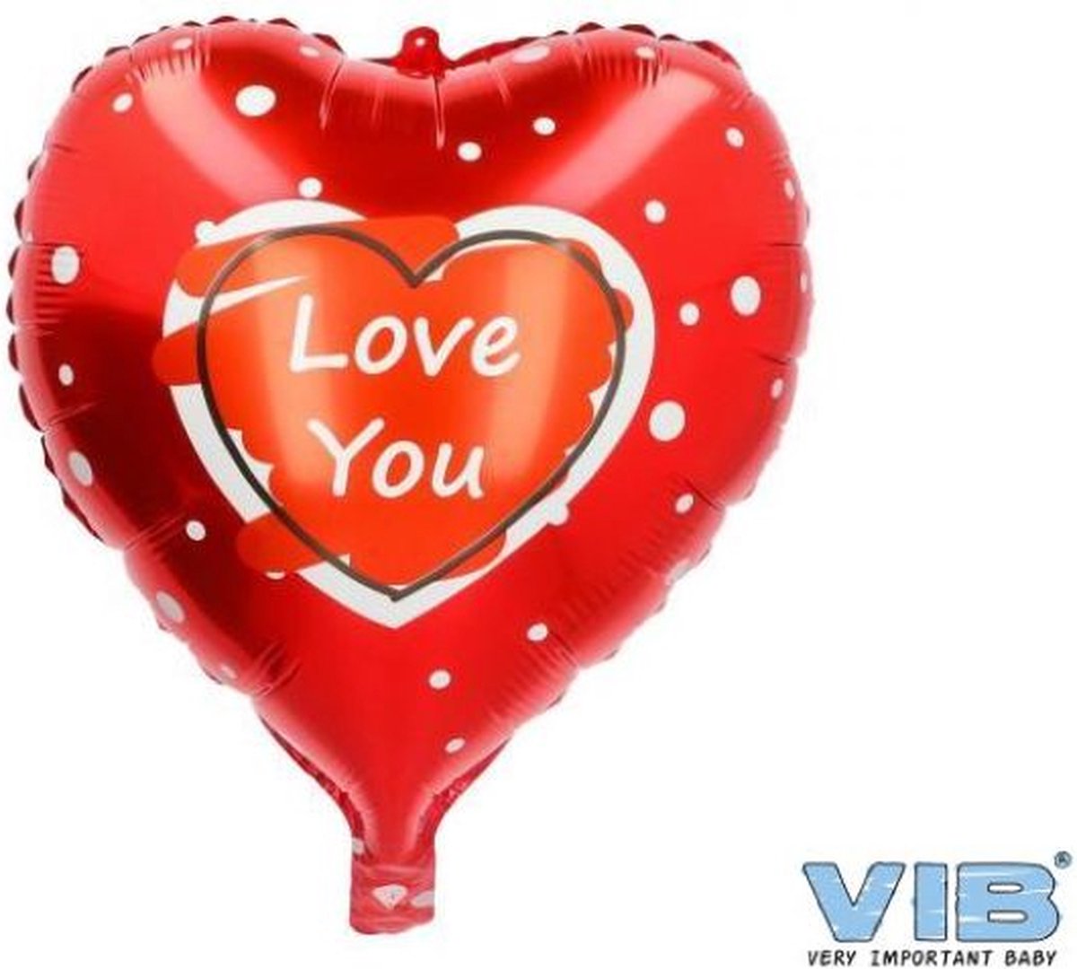 VIB-Folie Ballon Hart 45cm 'Love You' -Rood
