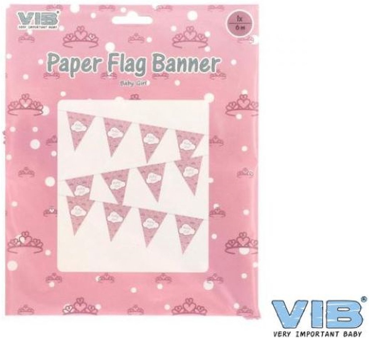 VIB-Papieren Vlag Slinger 6m Baby Meisje